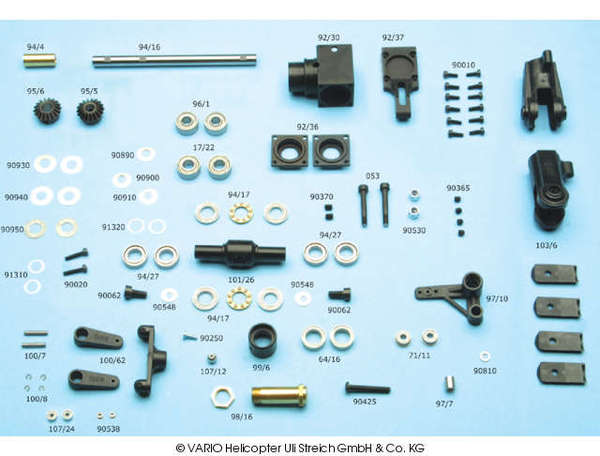 Heckrotor, Al-Gehäuse, Welle 6mm VARIO Helicopter - Herst.-Nr. 1003/80
