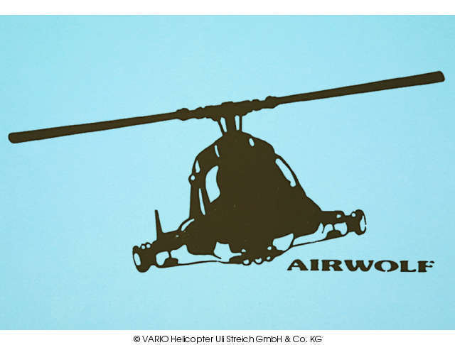 Autoaufkleber AIRWOLF schwarz VARIO Helicopter - Herst.-Nr. 14/29