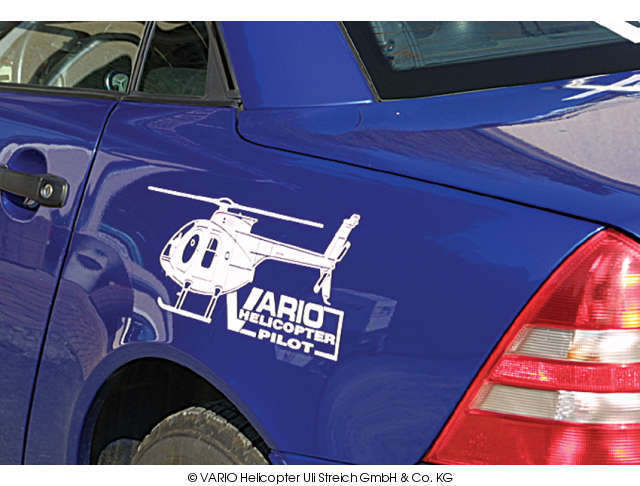 Autoaufkleber Hughes 500 weiß VARIO Helicopter - Herst.-Nr. 14/31