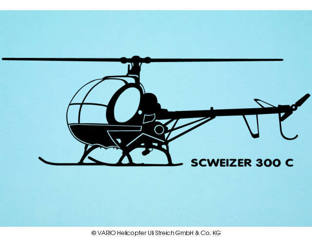 Aufkleber Schweizer 300C schwarz VARIO Helicopter - Herst.-Nr. 14/49