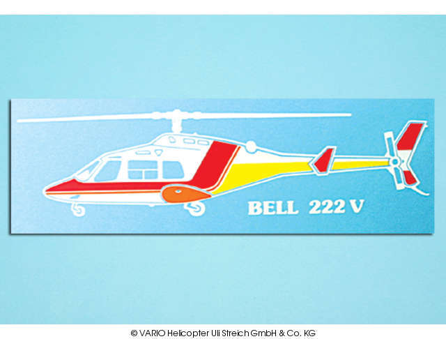 Autoaufkleber Bell 222 weiß VARIO Helicopter - Herst.-Nr. 14/62