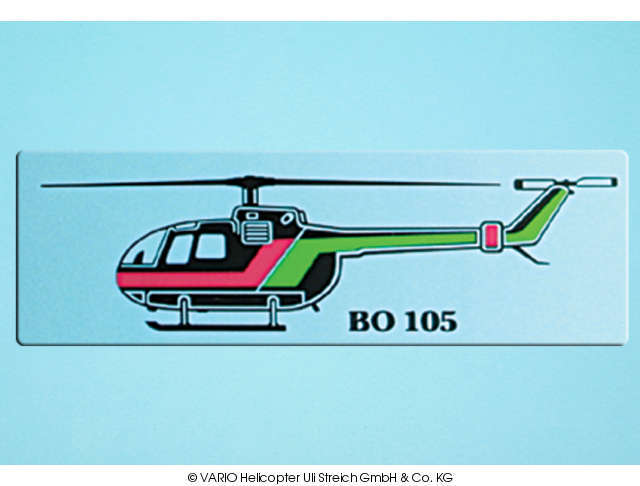 Autoaufkleber BO 105 schwarz VARIO Helicopter - Herst.-Nr. 14/67