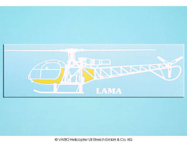 Autoaufkleber Lama weiß VARIO Helicopter - Herst.-Nr. 14/72
