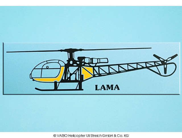 Autoaufkleber Lama schwarz VARIO Helicopter - Herst.-Nr. 14/73