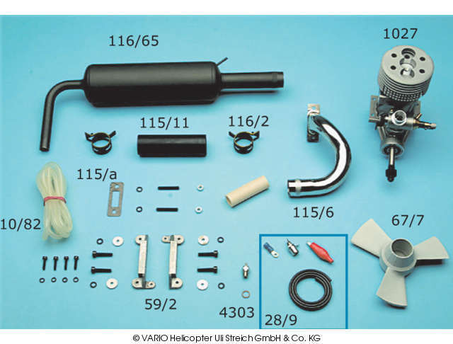 Rumpf-Motorset Rossi 11,5 ccm VARIO Helicopter - Herst.-Nr. 856