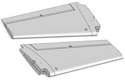 Tragflächen ohne Servos, Steckungsrohr (Extra 300 S)