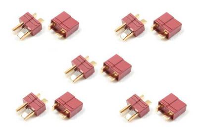 T-Stecker gerippt rot (5 Paar)