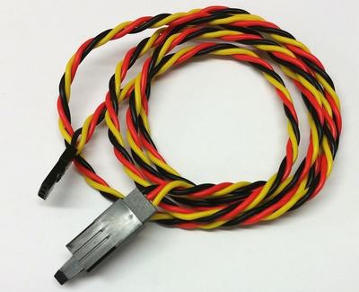Servo-Verlängerungskabel aus Silikon mit Sicherungsclip verdrillt, 90 cm lang,  Graupner Stecker-Buchse