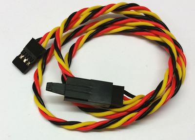 Servo Verlängerungskabel verdrillt, aus Silikon mit Sicherungsclip, 60 cm lang, JR Stecker Buchse