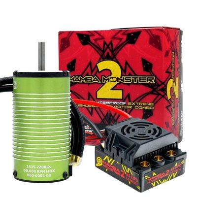Brushless Combo: Mamba Monster-2 1:8 25V WP ESC   1515-2200KV V2 Sensored Motor