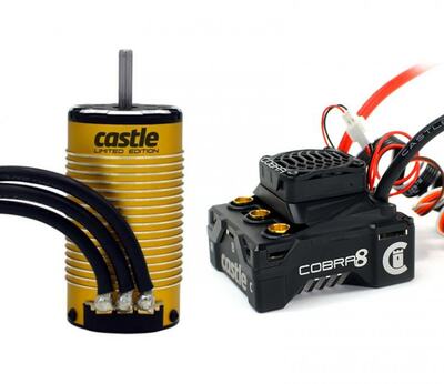 Brushless Combo Cobra 8 2-6S ESC   1515-2200kV Sensored Motor Limited Edition Gold