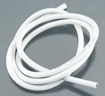Silikonkabel, 0,91m, 08 AWG, weiß