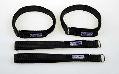 Klettband-Gurt gummiert 15x300mm, (4 Stück)