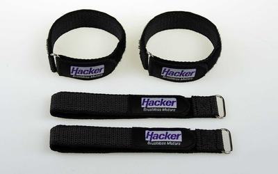 Klettband-Gurt gummiert 25x300mm, (4 Stück)