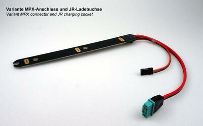Akku-Montageplatine 18650 2S Long (MPX-Anschluss/JR-Ladebuchse)