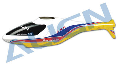 F3C Rumpf, GFK, (T-Rex 250) (weiss/gelb)