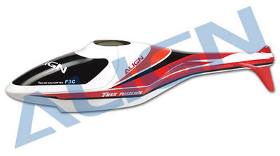 F3C Rumpf, GFK, (T-Rex 250) (weiss/rot)