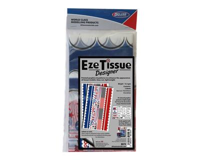 EZE Tissue Bespannpapier Design rot/blau (2 Bogen)