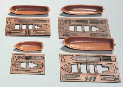 Beiboote Kunststoff und Holz Victory 1:98 neue Version (6 Stück)