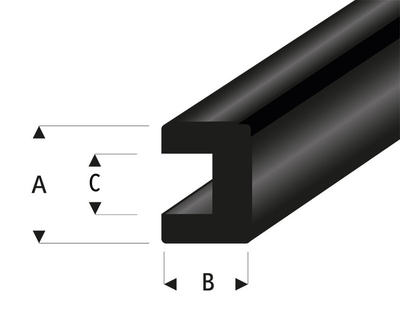 Gummi U-Profil 3x4 mm L=2 m