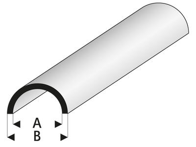 ASA Rohr halbrund 7x9x1000 mm