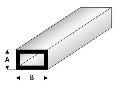 ASA Rechteck Rohr 5x10x330 mm (5 Stück)