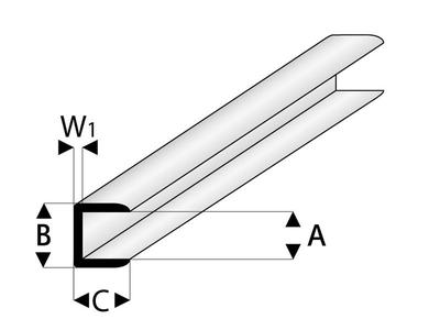 ASA Abschluss Profil 2x330 mm (5 Stück)