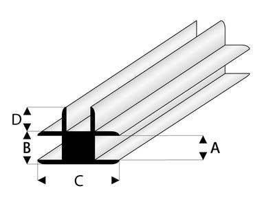 ASA T-Verbindungs Profil 2x330 mm (5 Stück)