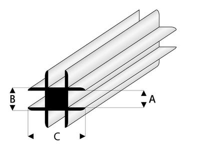 ASA Kreuz Verbindungs Profil 1,5x330 mm (5 Stück)