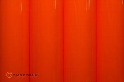 Oracover Bespannfolie Bügelfolie floureszierend rotorange (Breite 600 mm, Länge 0,5 lfm)