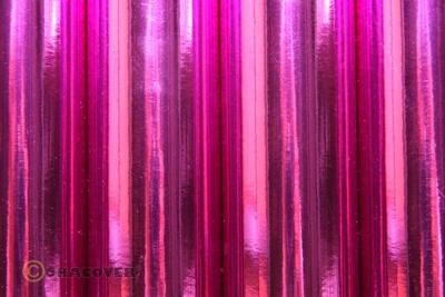Orastick selbstklebende Bügelfolie Bespannfolie Klebefolie chrom magenta (2m Rolle)