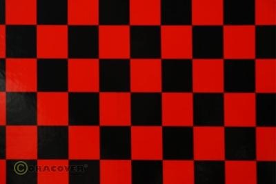Oracover Bespannfolie Bügelfolie Fun3 rot - schwarz (Breite 600 mm, 10m Rolle)