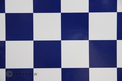 Oracover Bespannfolie Bügelfolie Fun 5 weiß - dunkel blau (Breite 600 mm, 10m Rolle)