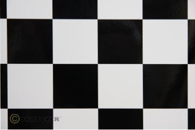 Oracover Bespannfolie Bügelfolie Fun 5 weiß - schwarz (Breite 600 mm, 10m Rolle)