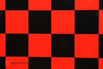 Oracover Bespannfolie Bügelfolie Fun 5 rot - schwarz (Breite 600 mm, 10m Rolle)