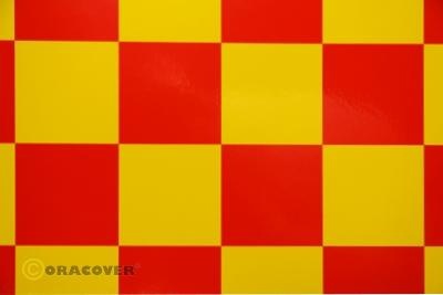 Oracover Bespannfolie Bügelfolie Fun 5 gelb - rot (Breite 600 mm, 10m Rolle)