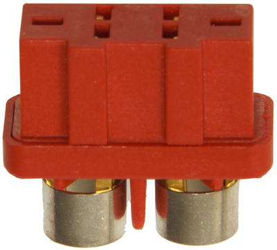 Hochstrombuchse rot Doppelkontakt, mit Ring