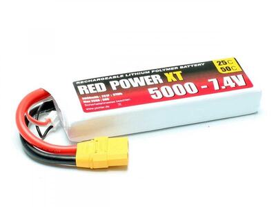 LiPo Akku Red Power XT 5000mAh 2S - 7,4V