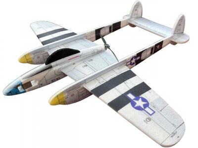 RC Flugzeug P38 Lightning (silber) / 880mm