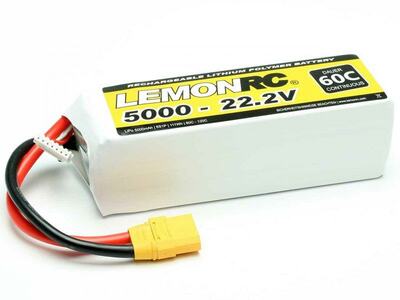 LiPo Akku LemonRC 5000mAh 6S - 22,2V (60C) XT90