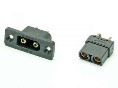 XT90E-M Einbaustecker für Lipo Akku Set (schwarz)