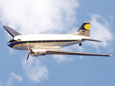 RC Flugzeug Douglas DC-3 (weiß-blau)  (SW=180cm)