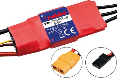 RO-Control 6-80 V2 - 80A BL-Regler, 5V/7A S-BEC, 3-6S
