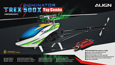 RC Helicopter T-Rex 500X Dominator Top Super Combo (DS530M/DS535M) MB+
