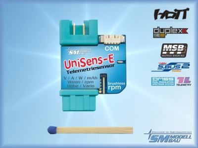 RC Telemetrie Sensor UniSens-E 140A mit MPX grün Stecker