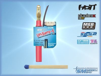 RC Telemetrie Sensor UniSens-E 140A mit 4 mm Goldstecker