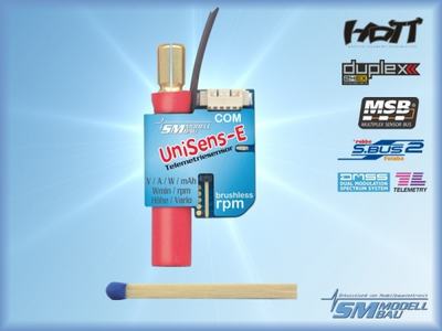 RC Telemetrie Sensor UniSens-E 140A mit 6 mm LMT Goldstecker