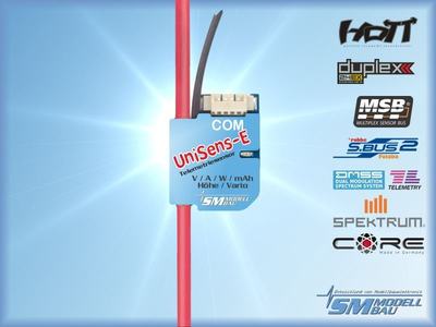 RC Telemetrie Sensor UniSens-E 55A mit 1,5mm² Silikonkabel