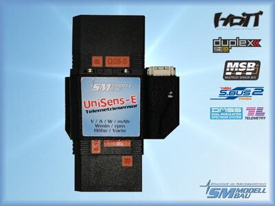RC Telemetrie Sensor UniSens-E 280 A mit QS8-S