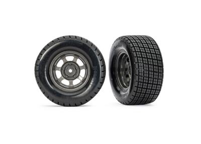 Traxxas Hossier Reifen auf Graphit grauer Felge 2WD vorne (2 Stück)